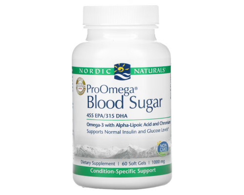 Nordic Naturals, ПроОмега Сахар В Крови, 1000 мг, 60 Капсул