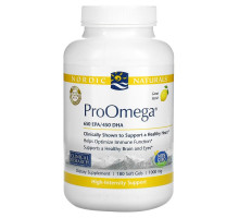 Nordic Naturals, "ПроОмега", пищевая добавка с омега-3 с лимонным вкусом, 1000 мг, 180 мягких желатиновых капсул с жидкостью