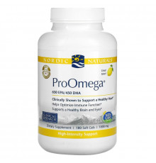 Nordic Naturals, "ПроОмега", пищевая добавка с омега-3 с лимонным вкусом, 1000 мг, 180 мягких желатиновых капсул с жидкостью
