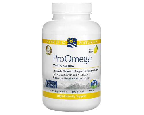Nordic Naturals, "ПроОмега", пищевая добавка с омега-3 с лимонным вкусом, 1000 мг, 180 мягких желатиновых капсул с жидкостью Nordic Naturals, "ПроОмега", пищевая добавка с омега-3 с лимонным вкусом, 1000 мг, 180 мягких желатиновых капсул с жидкостью