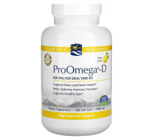 Nordic Naturals, ПроОмега-D, Лимон, 180 Гелиевых Капсул