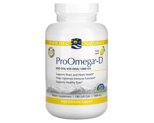 Nordic Naturals, ПроОмега-D, Лимон, 180 Гелиевых Капсул Nordic Naturals, ПроОмега-D, Лимон, 180 Гелиевых Капсул