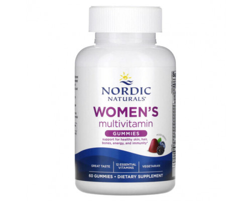 Женское здоровье Nordic Naturals, Мультивитаминные жевательные мармеладки для женщин, ягодное ассорти, 60 жевательных таблеток Женское здоровье Nordic Naturals, Мультивитаминные жевательные мармеладки для женщин, ягодное ассорти, 60 жевательных таблеток