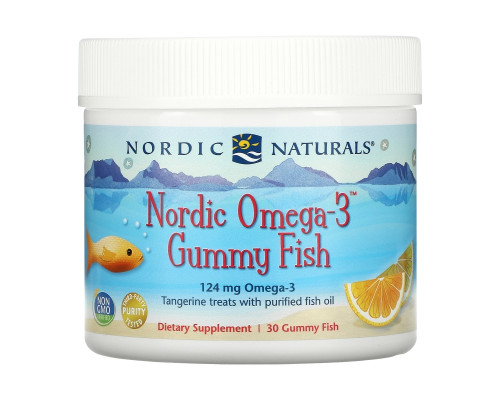 Nordic Naturals Конфеты в виде рыбок от Nordic с омега-3 мандариновое угощение 30 конфет