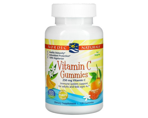 Nordic Naturals, Конфетки с Витамином C, Мандарин, 250 мг, 120 Конфеток Nordic Naturals, Конфетки с Витамином C, Мандарин, 250 мг, 120 Конфеток