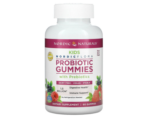 Nordic Naturals, Probiotic Gummies, Kids, Merry Berry Punch, 60 Gummies Nordic Naturals, Probiotic Gummies, Kids, Merry Berry Punch, 60 Gummies