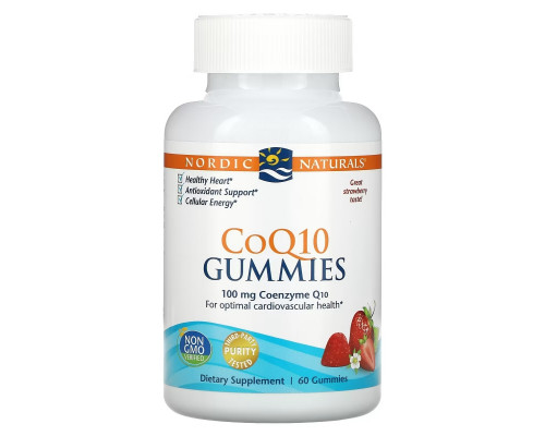 Nordic Naturals, CoQ10 Gummies, Strawberry, 100 mg, 60 Gummies Nordic Naturals, CoQ10 Gummies, Strawberry, 100 mg, 60 Gummies