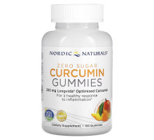 Nordic Naturals, Жевательные таблетки куркумин, манго, 200 мг, 60 жевательных таблеток