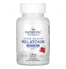 Для здорового сна Nordic Naturals, жевательные таблетки с мелатонином, без сахара, со вкусом малины, 1,5 мг, 60 жевательных таблеток
