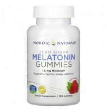 Для здорового сна Nordic Naturals, Жевательные мармеладки с мелатонином без сахара, малина, 1,5 мг, 120 жевательных таблеток