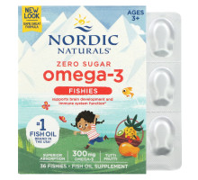 Nordic Naturals Конфеты в виде рыбок от Nordic с омега-3 со вкусом засахаренных фруктов 300 мг 36 конфет