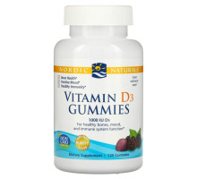 Nordic Naturals Витамин D3 в форме мишек со вкусом вишни 1000 МЕ 120 мишек