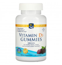 Nordic Naturals Витамин D3 в форме мишек со вкусом вишни 1000 МЕ 120 мишек