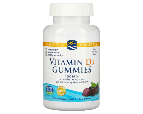 Nordic Naturals Витамин D3 в форме мишек со вкусом вишни 1000 МЕ 120 мишек Nordic Naturals Витамин D3 в форме мишек со вкусом вишни 1000 МЕ 120 мишек