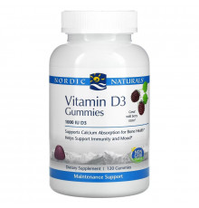 Nordic Naturals, Витамин D3, Лесная ягода, 1000 МЕ, 120 жевательных таблеток