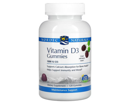 Nordic Naturals, Витамин D3, Лесная ягода, 1000 МЕ, 120 жевательных таблеток Nordic Naturals, Витамин D3, Лесная ягода, 1000 МЕ, 120 жевательных таблеток