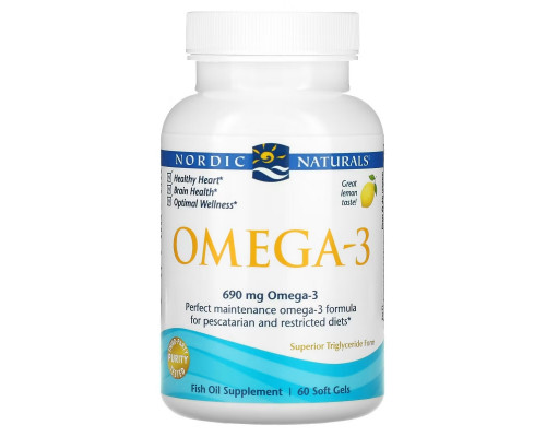 Nordic Naturals Омега-3 1000 мг 60 рыбных капсул Nordic Naturals Омега-3 1000 мг 60 рыбных капсул