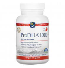 Nordic Naturals, ProDHA 1000, Ароматизатор Клубники, 1000 мг, 60 Капсул