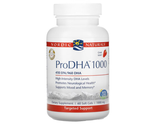Nordic Naturals, ProDHA 1000, Ароматизатор Клубники, 1000 мг, 60 Капсул Nordic Naturals, ProDHA 1000, Ароматизатор Клубники, 1000 мг, 60 Капсул