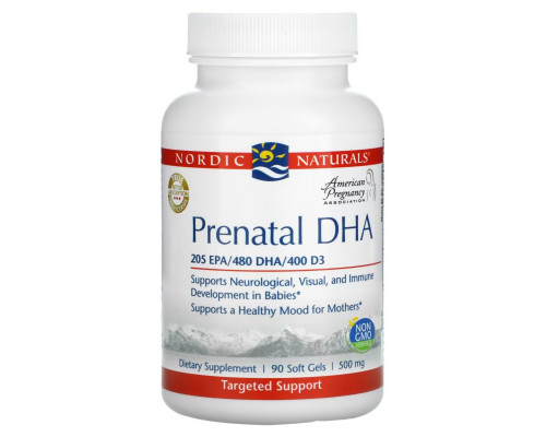Nordic Naturals, Prenatal DHA, 500 mg, 90 Softgels Nordic Naturals, Prenatal DHA, 500 mg, 90 Softgels
