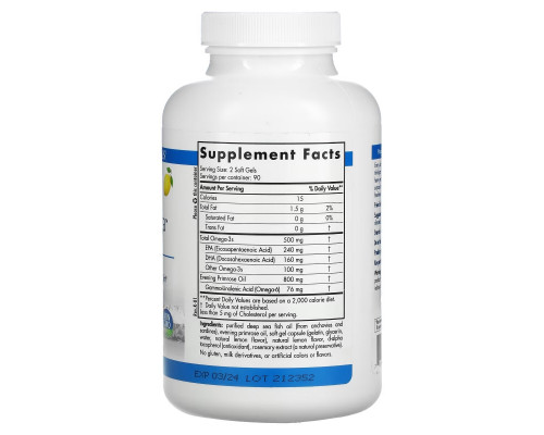 Nordic Naturals, Balanced Omega, Lemon Flavor, 830 mg, 180 Softgels Nordic Naturals, Balanced Omega, Lemon Flavor, 830 mg, 180 Softgels