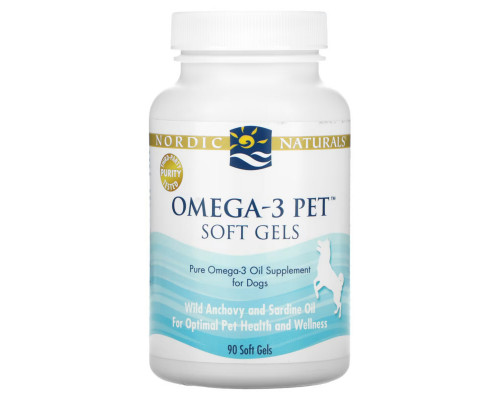 Nordic Naturals Кислоты омега-3 для домашних животных в гелевых капсулах для собак 90 гелевых капсул Nordic Naturals Кислоты омега-3 для домашних животных в гелевых капсулах для собак 90 гелевых капсул