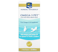 Nordic Naturals, Масло Омега-3 для поддержание здоровья животных, для кошек и небольших собак, 2 жидких унции (60 мл)