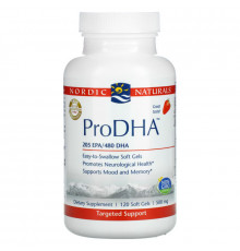 Nordic Naturals, ProDHA, Клубника, 500 мг, 120 Гелиевых Капсул