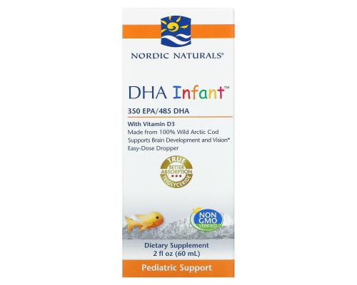 Nordic Naturals, DHA Infant, с витамином D3, 2 ж. унц.(60 мл) Nordic Naturals, DHA Infant, с витамином D3, 2 ж. унц.(60 мл)