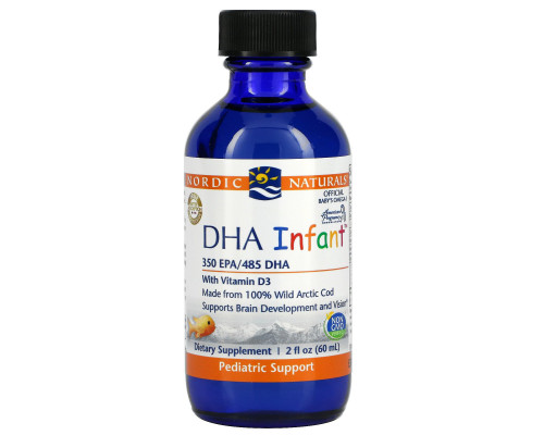 Nordic Naturals, DHA Infant, с витамином D3, 2 ж. унц.(60 мл) Nordic Naturals, DHA Infant, с витамином D3, 2 ж. унц.(60 мл)