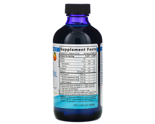 Nordic Naturals Масло печени арктической трески со вкусом апельсина 8 жидких унций (237 мл) Nordic Naturals Масло печени арктической трески со вкусом апельсина 8 жидких унций (237 мл)