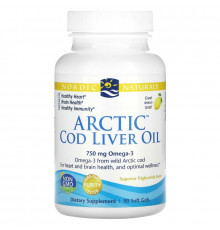 Nordic Naturals Nordic Naturals Масло печени арктической трески со вкусом лимона 1000 мг 90 гелевых капсул