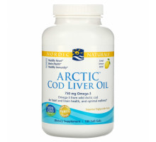 Nordic Naturals Гелевые капсулы с жиром из печени арктической трески со вкусом лимона  1000 мг 180 гелевых капсул