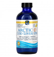 Nordic Naturals Масло печени арктической трески с витамином D со вкусом лимона 8 жидких унций (237 мл)