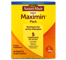 Nature Made, Daily Maximin Pack, поливитамины и минералы, 6 ингредиентов в пакетике, 30 пакетиков