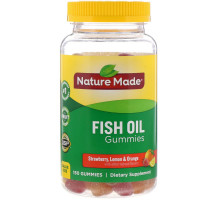 Nature Made, Adult Gummies Fish Oil, Orange, Lemon & Strawberry, 150 Gummies
