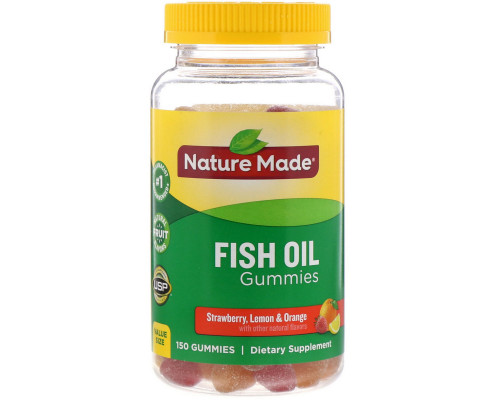 Nature Made, Adult Gummies Fish Oil, Orange, Lemon & Strawberry, 150 Gummies Nature Made, Adult Gummies Fish Oil, Orange, Lemon & Strawberry, 150 Gummies