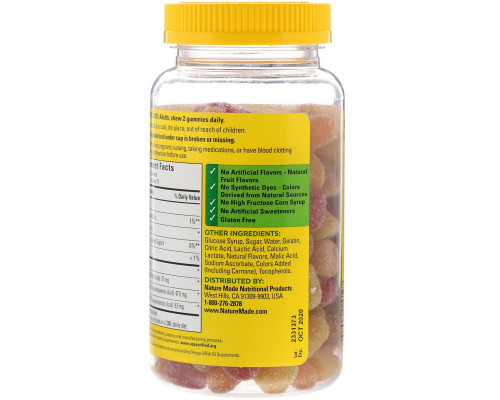 Nature Made, Adult Gummies Fish Oil, Orange, Lemon & Strawberry, 150 Gummies Nature Made, Adult Gummies Fish Oil, Orange, Lemon & Strawberry, 150 Gummies