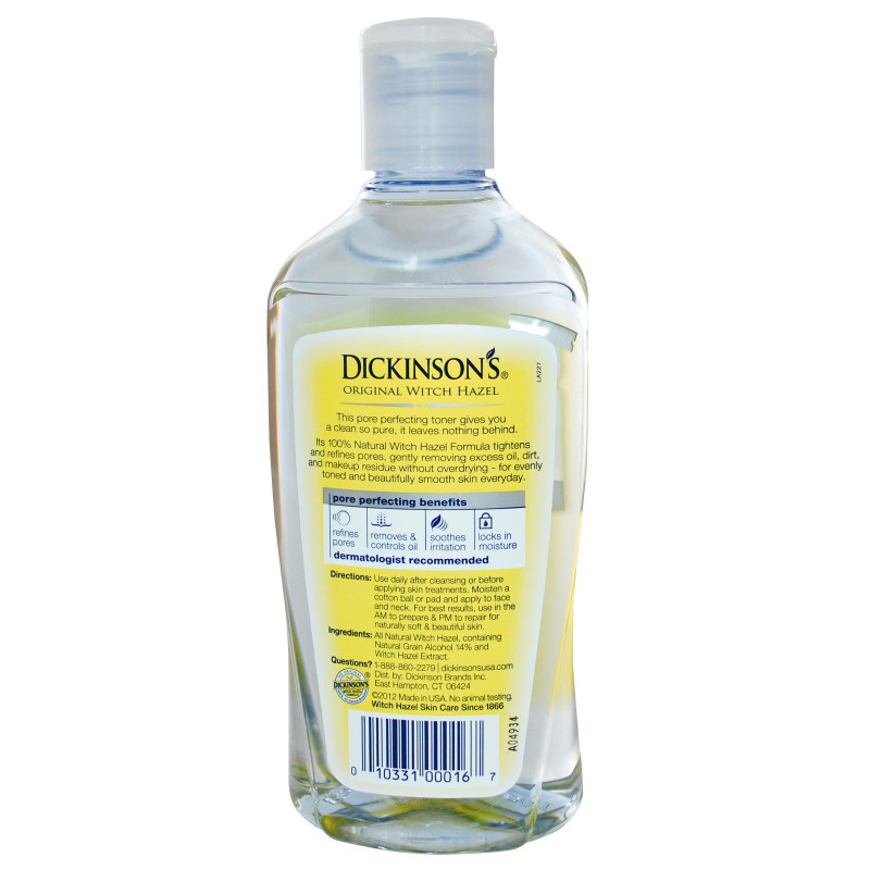 Dickinson Brands, Dickinson Brands, Тоник для очищения пор, натуральный гамамелис, 16 жидких унций (473 мл)