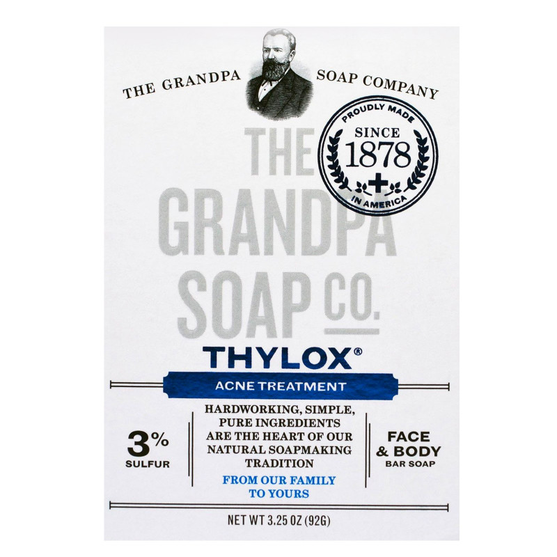 Grandpa's, Мыло для лица и тела от акне Thylox Acne Treatment, 3,25 oz (92 г)