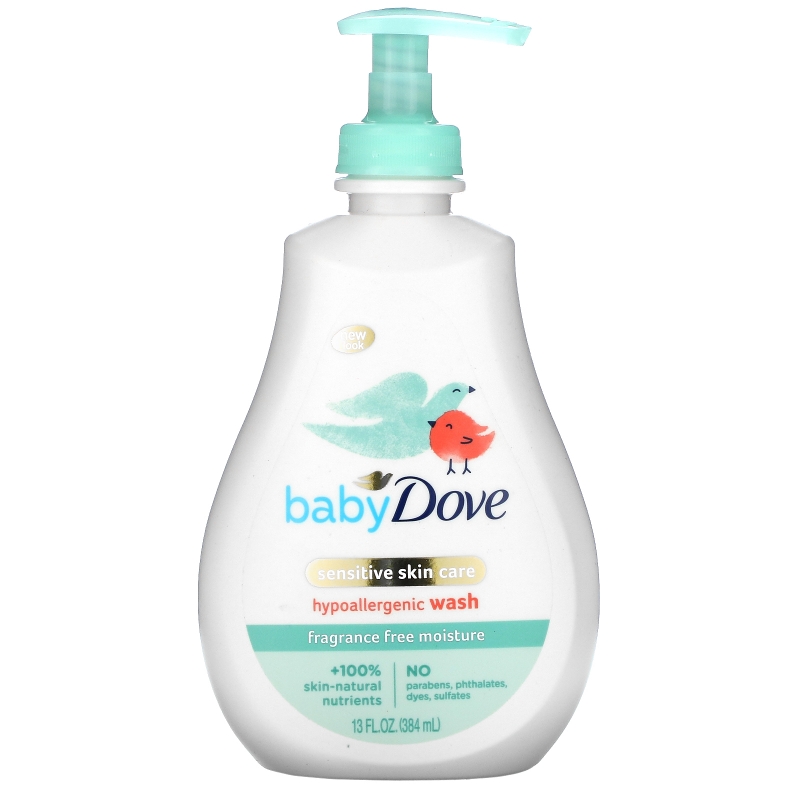 Dove, Увлажняющее средство для купания Baby, Tip to Toe Wash, для чувствительной кожи, 384 мл