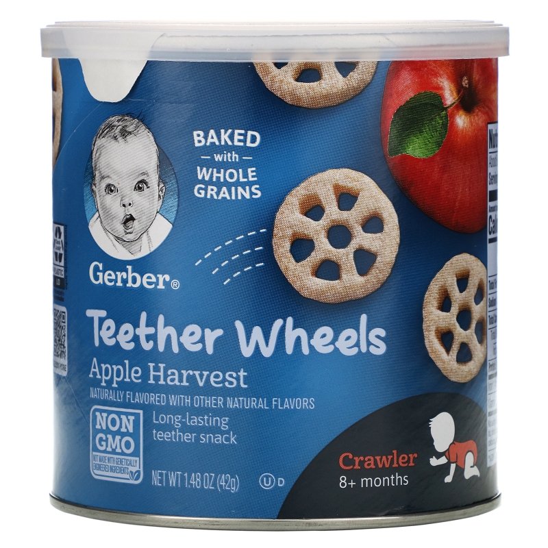 Gerber, Teether Wheels, Crawler 8+Months, Apple Harvest, 1.48 oz (42 g)