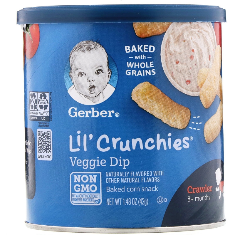 Gerber, Graduates, Lil' Crunchies, Veggie Dip, для детей, которые уже могут ползать, 1.48 унции (42 g)