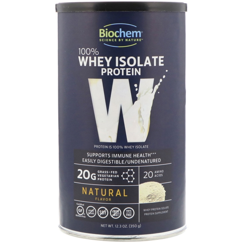 Biochem, 100% Whey Isolate Protein, Natural Flavor, 12.3 oz (350 g)