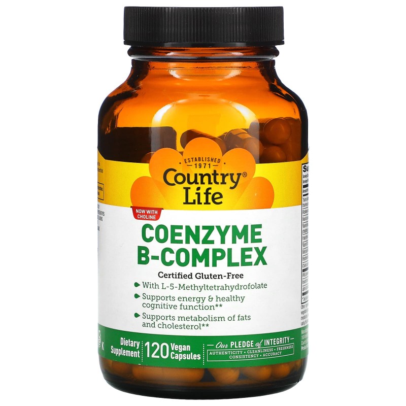 Country Life, Coenzyme B-Complex, 120 веганских капсул