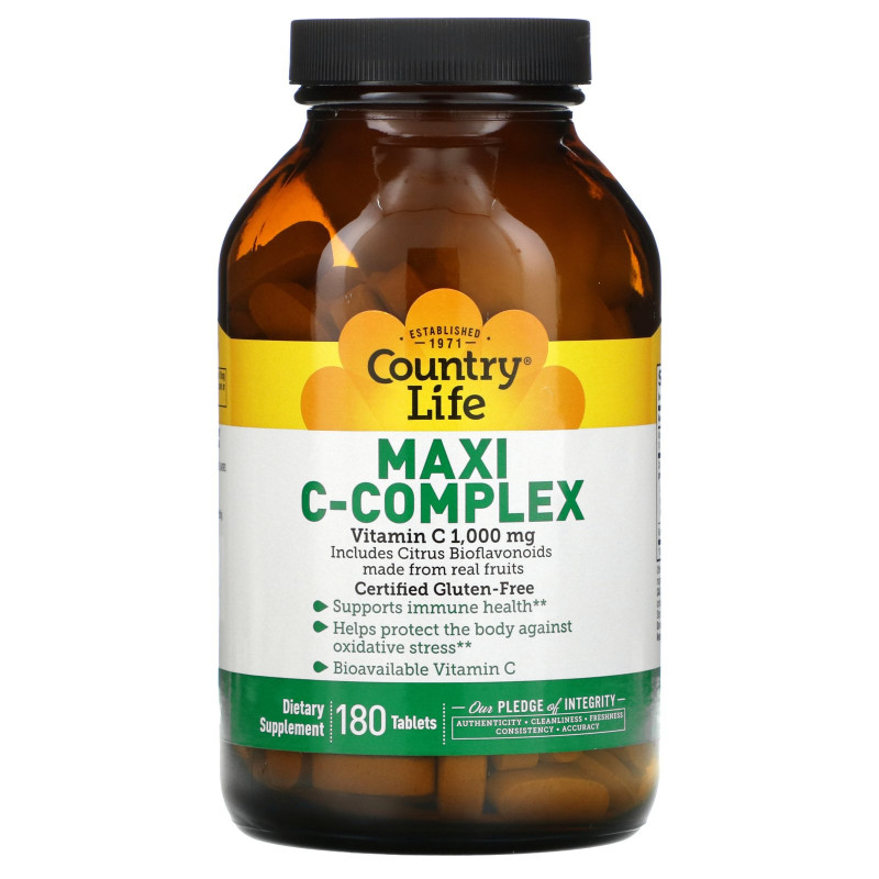 Country Life, Maxi C-комплекс, 180 таблеток