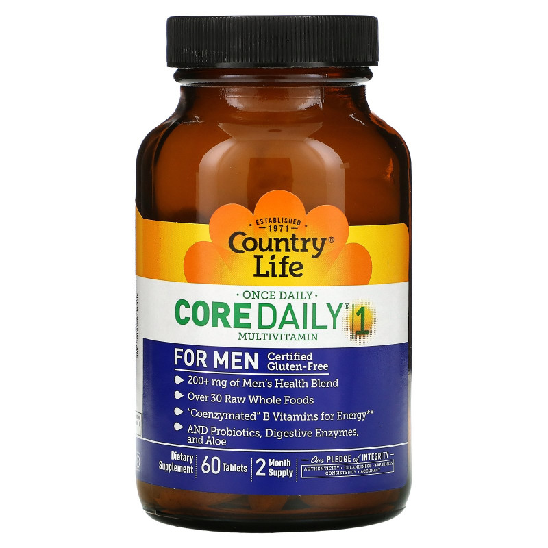 Country Life, Core Daily-, Мультивитамины для мужчин, 60 таблеток