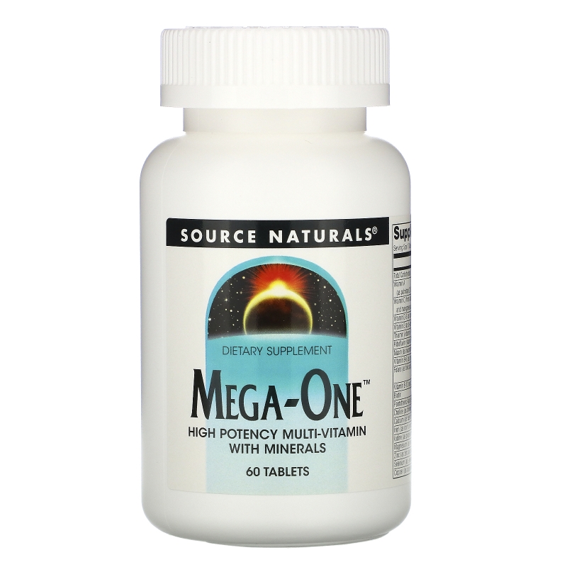 Source Naturals, Mega-One, Высокоэффективные мультивитамины и минералы, 60 таблеток