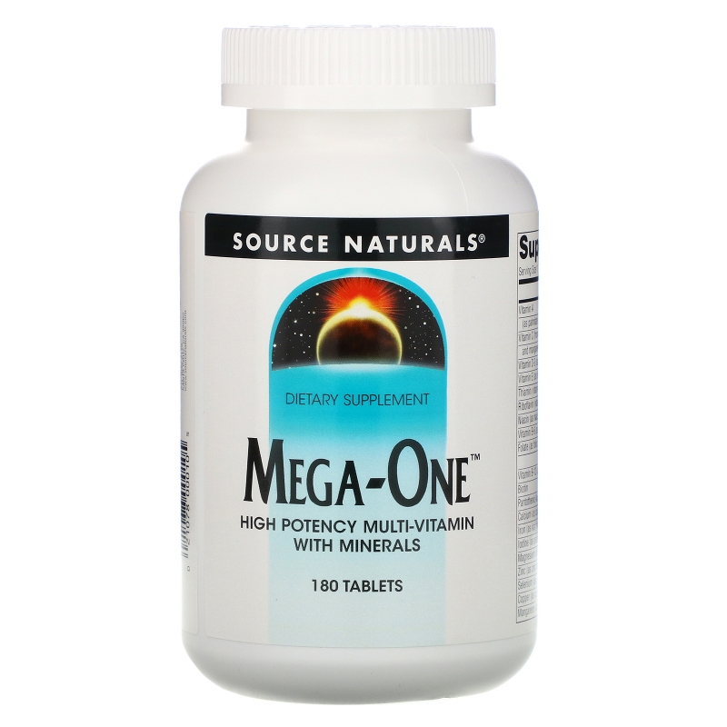 Source Naturals, Mega-One, Высокоэффективные мультивитамины и минералы, 180 таблеток