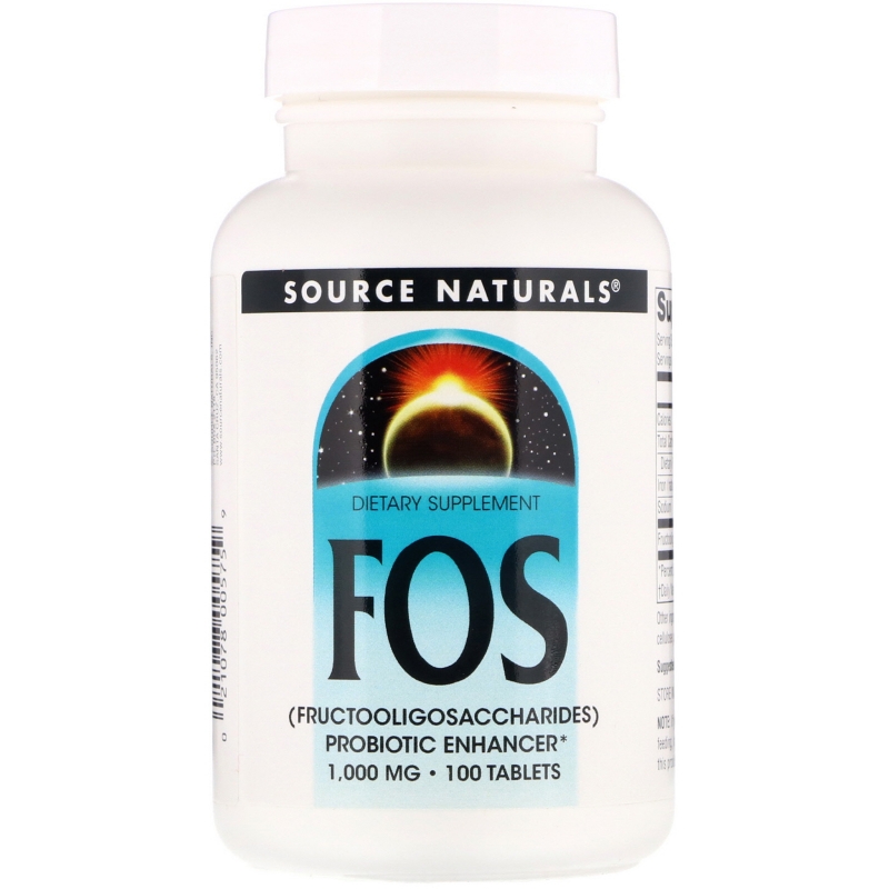 Source Naturals, FOS (фруктоолигосахариды), 100 таблеток